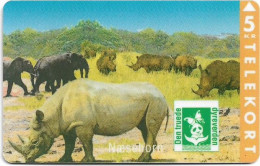 Denmark - KTAS - Rhinoceros (Puzzle 2/2) - TDKP073 - 03.1994, 5kr, 3.500ex, Used - Danemark