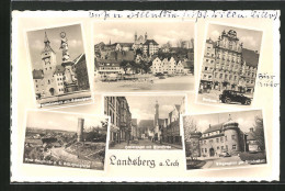 AK Landsberg A. Lech, Marienbrunnen Mit Schmalzturm, Neue Bergstrasse A.d. Schlossberg, Rathaus, Strafanstalt  - Landsberg