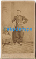 230167 FRANCE CHAMBERY COSTUMES MILITARY PHOTOGRAPHER SERENI CARD VISIT 10.5 X 6 CM PHOTO NO POSTAL POSTCARD - Fotografie