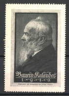 Reklamemarke Bayern-Kalender 1913, Betagter Herr Im Portrait  - Erinnophilie