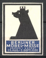 Reklamemarke Berlin, Möbelmesse 1930, Berliner Bär  - Erinnophilie