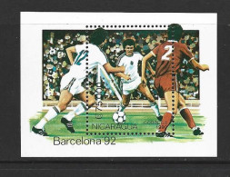 Nicaragua Soccer At Olympic Games 1990 - 1992 Barcelona 75,000 Cor Miniature Sheet MNH - Ungebraucht