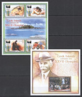 Aitutaki - 2000 - The Cook Is. Celebrate The XXVII Olympiad - Yv  581/84 + Bf 83 - Ete 2000: Sydney