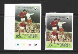 Niger Soccer At Olympic Games 1976 Montreal 60 Fr Singles X 2 Both Perforate & Imperforate MNH - Ungebraucht