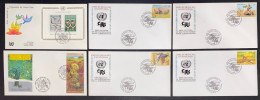 Nations Unies - Lot De 6 FDC - Premier Jour - 1980 à 1995 - Collections, Lots & Séries