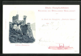 AK Rhein-Dampfschifffahrt, Dampfer Deutscher Kaiser, Schloss Rheinstein  - Sonstige & Ohne Zuordnung