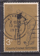 GB 1973 QE2 3p County Cricket Used SG 928 ( C1436 ) - Oblitérés