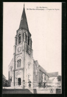 CPA Saint-Martin-d`Auxigny, Facade De L`Eglise  - Autres & Non Classés