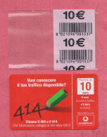 Italy-Vodafone- Top Up Phone Card By 10 Euros Used- Exp.31.12.2010- Included The Original Wrap Pack- - Cartes GSM Prépayées & Recharges