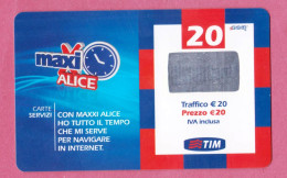 Italy. Top-Up Phone Card Used TIM By 20 Euro- Maxi Alice. Exp.05.2010. - [2] Sim Cards, Prepaid & Refills