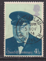 GB 1974 QE2 4 1/2p Cent. Sir Winston Churchill Used SG 962 ( D1444 ) - Usados