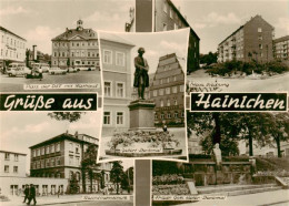 73910506 Hainichen_Sachsen Platz Der DSF Mit Rathaus Gellert Denkmal Neues Siedl - Autres & Non Classés