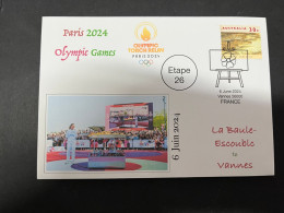 7-6-2024 (29) Paris Olympic Games 2024 - Torch Relay (Etape 26) In Vannes (6-6-2024) With OZ Stamp - Eté 2024 : Paris