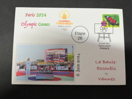 7-6-2024 (29) Paris Olympic Games 2024 - Torch Relay (Etape 26) In Vannes (6-6-2024) With OZ Stamp - Zomer 2024: Parijs