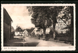 AK Grab /Kr. Backnang, Strassenpartie Mit Gasthaus  - Backnang