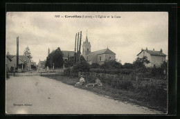 CPA Cercottes, L`Eglise Et La Gare  - Other & Unclassified