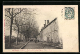 CPA Chatillon-Coligny, Boulevard De La Republique Et Champ De Foire  - Chatillon Coligny