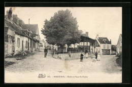 CPA Ferrières, Halle Et Place St-Fiacre  - Autres & Non Classés