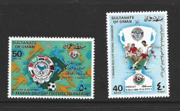 Oman 1984 Arabian Gulf Soccer Tournament Set Of 2 MNH - Neufs