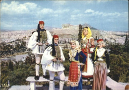 72221394 Athen Griechenland Hellenische Tracht Akropolis  - Grèce