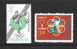 Philipines Soccer At Olympic Games 1964 30c Single & Soccer At SEA Games 2.30 Single MNH - Unused Stamps