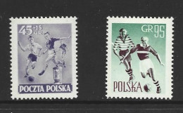 Poland Soccer 1952 45 + 15 Gr Single MLH & 1959 95 Gr Players Singles MNH - Nuovi