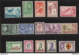 1955-59 SARAWAK, SG N° 188/202 Set Of 15 MNH/** - Otros & Sin Clasificación