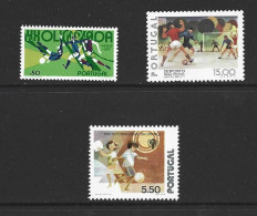 Portugal Soccer - At Olympic Games Munich 1974 50c Single, 1978 15e Single & 1979 Youth Year 5.5s Single All MNH - Nuovi