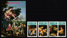 Grenada 5672-5675 Und Block 749 Postfrisch Weihnachten #II566 - Grenada (1974-...)