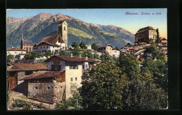 Cartolina Merano, Scena, Ortsansicht Mit Dem Schlern  - Autres & Non Classés