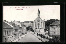 AK Schöneck I. V., Unterer Markt Mit Kirche  - Autres & Non Classés