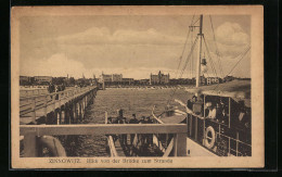 AK Zinnowitz / Usedom, Blick Von Der Seebrücke Zum Strand  - Zinnowitz