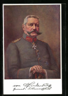 AK Portrait Des Uniformierten Generalfeldmarschalls Paul Von Hindenburg  - Personnages Historiques