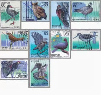 Japan Used Stamps C958-C967- Owl Woodpecker 10v - Autres & Non Classés