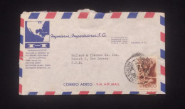 D)1945, MEXICO, LETTER SENT TO U.S.A, AIR MAIL, IMPORTED ENGINEERS S,A, WITH STAMP, AMERICA UNITED FOR FREEDOM, XF - Mexiko