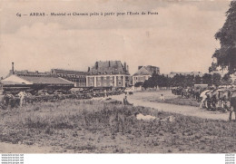 L14-62) ARRAS (PAS DE CALAIS) MATERIEL ET CHEVAUX PRETS A PARTIR POUR L ' ECOLE DE PONTS  - ANIMEE  - ( 2 SCANS ) - Arras