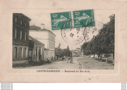 L2-82) CASTELSARRASIN - BOULEVARD DU DIX AOUT - ANIMEE -  HABITANTS -  ATTELAGE - EN  1912 - Castelsarrasin