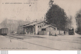 L20-02) SERY LES MEZIERES (AISNE) LA GARE P.D. - EN 1909 - ( 2 SCANS ) - Sonstige & Ohne Zuordnung