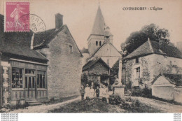 L18-10) COUSSEGREY - L ' EGLISE -  COMMERCE EPICERIE  ET CALVAIRE - ANIMEE - HABITANTS - - Autres & Non Classés