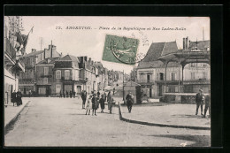 CPA Argenton, Place De La Republique Et Rue Ledru-Rolln  - Andere & Zonder Classificatie