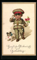 Künstler-AK Kleiner Soldat Wünscht Ein Gesegnetes Neues Jahr  - Guerra 1914-18