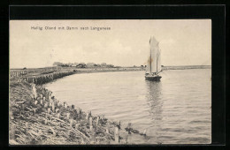 AK Hallig Oland, Teilansicht Mit Damm Nach Langeness  - Sonstige & Ohne Zuordnung