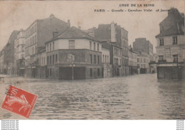  L4-75) PARIS (XV°) CRUE DE LA SEINE 28 JANVIER 1910 - BOULEVARD DE GRENELLE - CARREFOUR VIOLET - Inondations De 1910