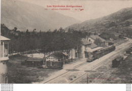 L7-09) AX LES THERMES (ARIEGE) LA GARE  - TRAIN - EN 1906 - ( 2 SCANS ) - Ax Les Thermes