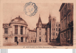 47) AGEN - LE THEATRE DUCOURNEAU ET LE MUSEE -  EN 1940 - ( 2 SCANS )  - Agen