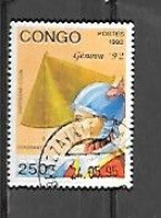 TIMBRE OBLITERE AVEC CACHET POSTAL DU CONGO BRAZZA DE 1992 N° MICHEL 1318 - Usati