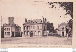 L22-14) CONDE SUR NOIREAU - CALVADOS - PLACE NATIONALE LE CERCLE ET LA POSTE  - ( 2 SCANS ) - Autres & Non Classés