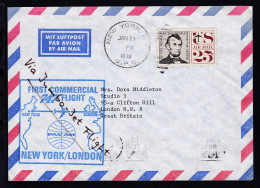 PANAM-Erstflugbrief New York-London JAN 21 1970, Brief Senkr. Bug - Autres & Non Classés