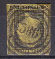 König Friedrich Wilhelm IV 3 Sgr. Mit Nummernstempel 586 (= Hattingen) - Autres & Non Classés