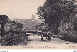 L8-50) COUTANCES (MANCHE) VUE PRISE DE LA ROUTE D ' AGON - ANIMEE - ATTELAGE  - ( 2 SCANS ) - Coutances